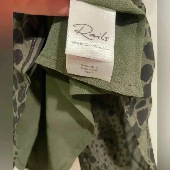 Rails Zana Mini Dress Olive Green Mixed Animal Print Womens Size Xsmall - Picture 4 of 7